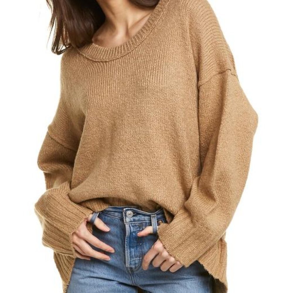 Free People Brookside Sweater Desert Camel XL